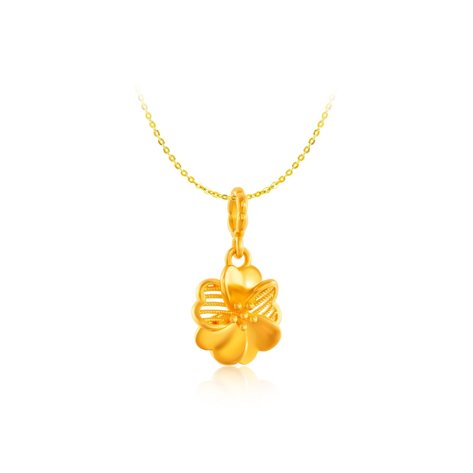 916 Gold Lucky Petal Pendant