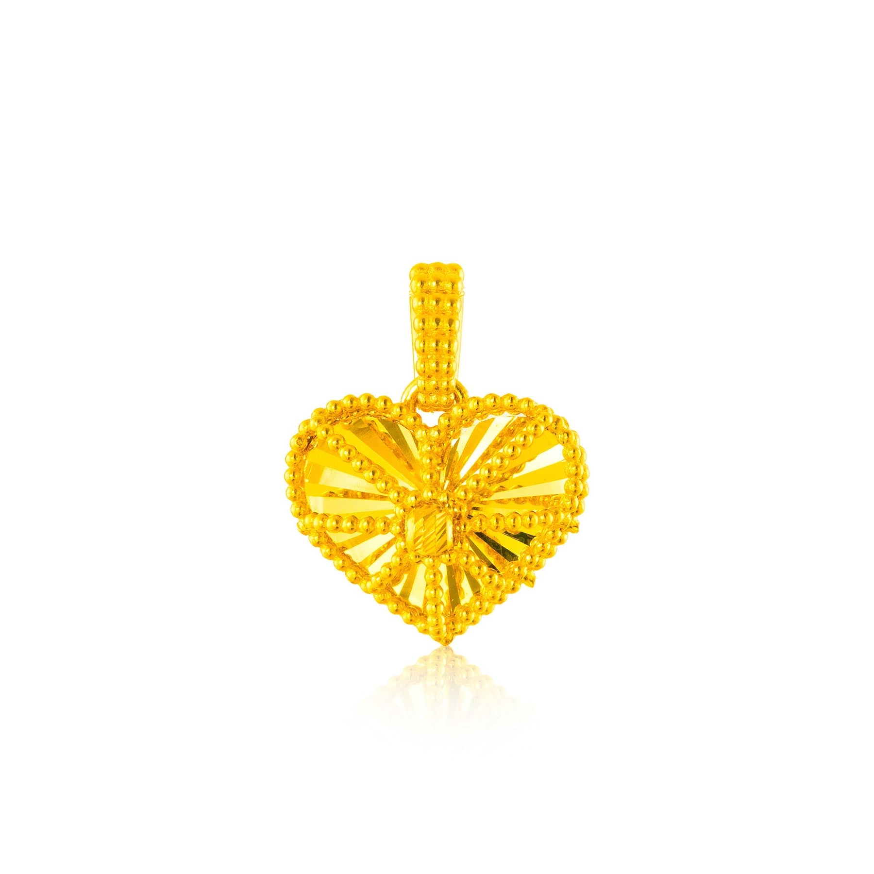 916 Gold Majestic Heart Pendant