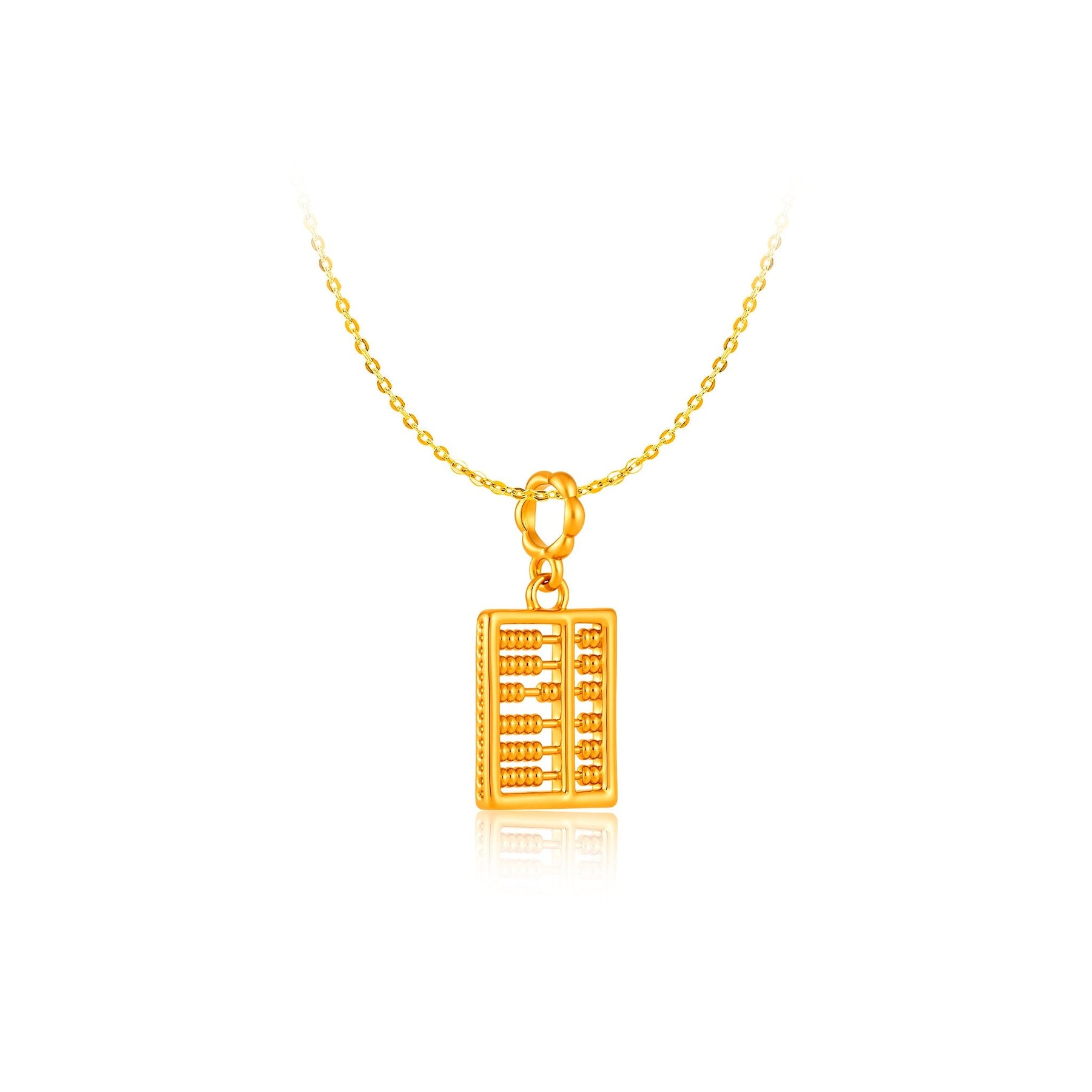 916 Gold Mini Abacus Pendant