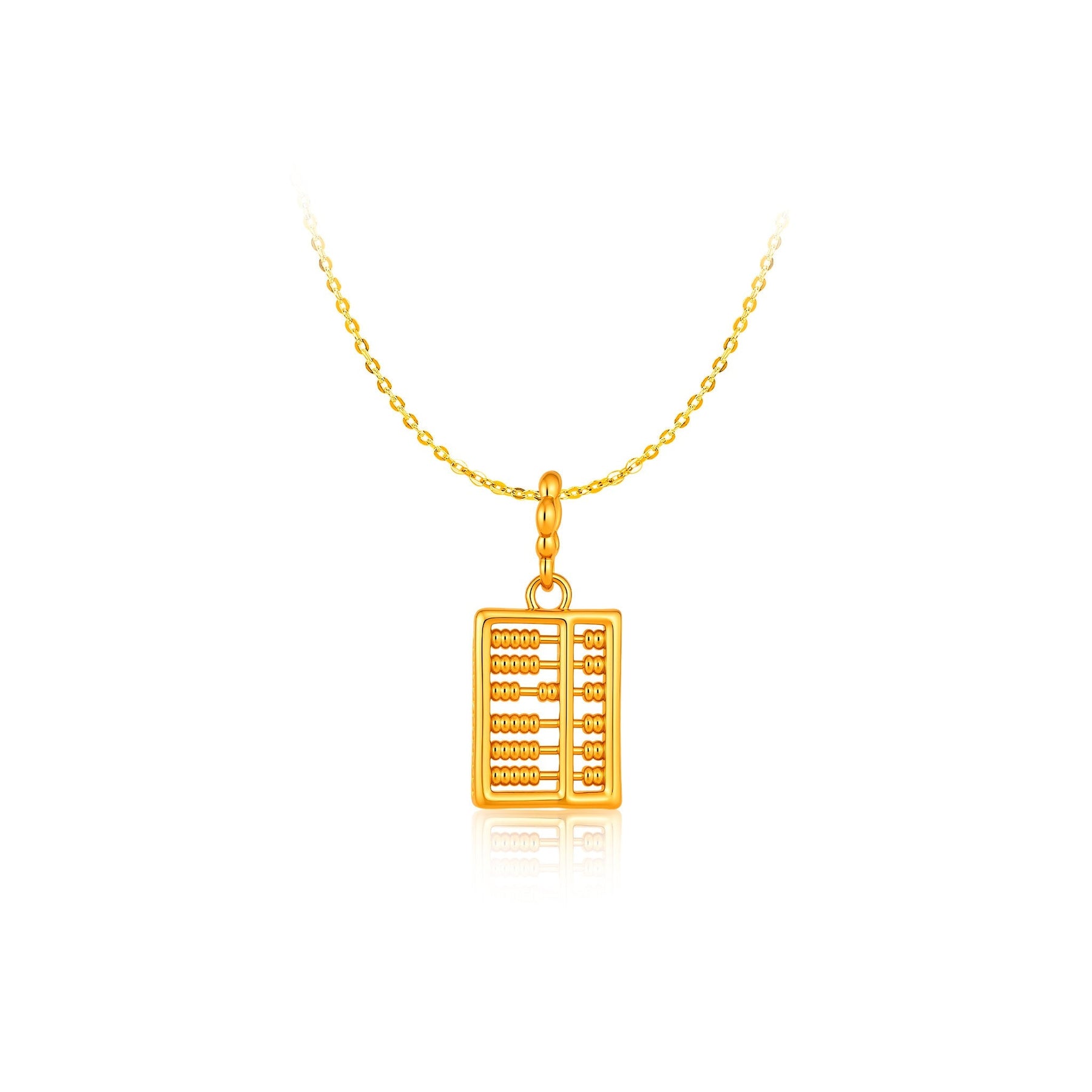 916 Gold Mini Abacus Pendant
