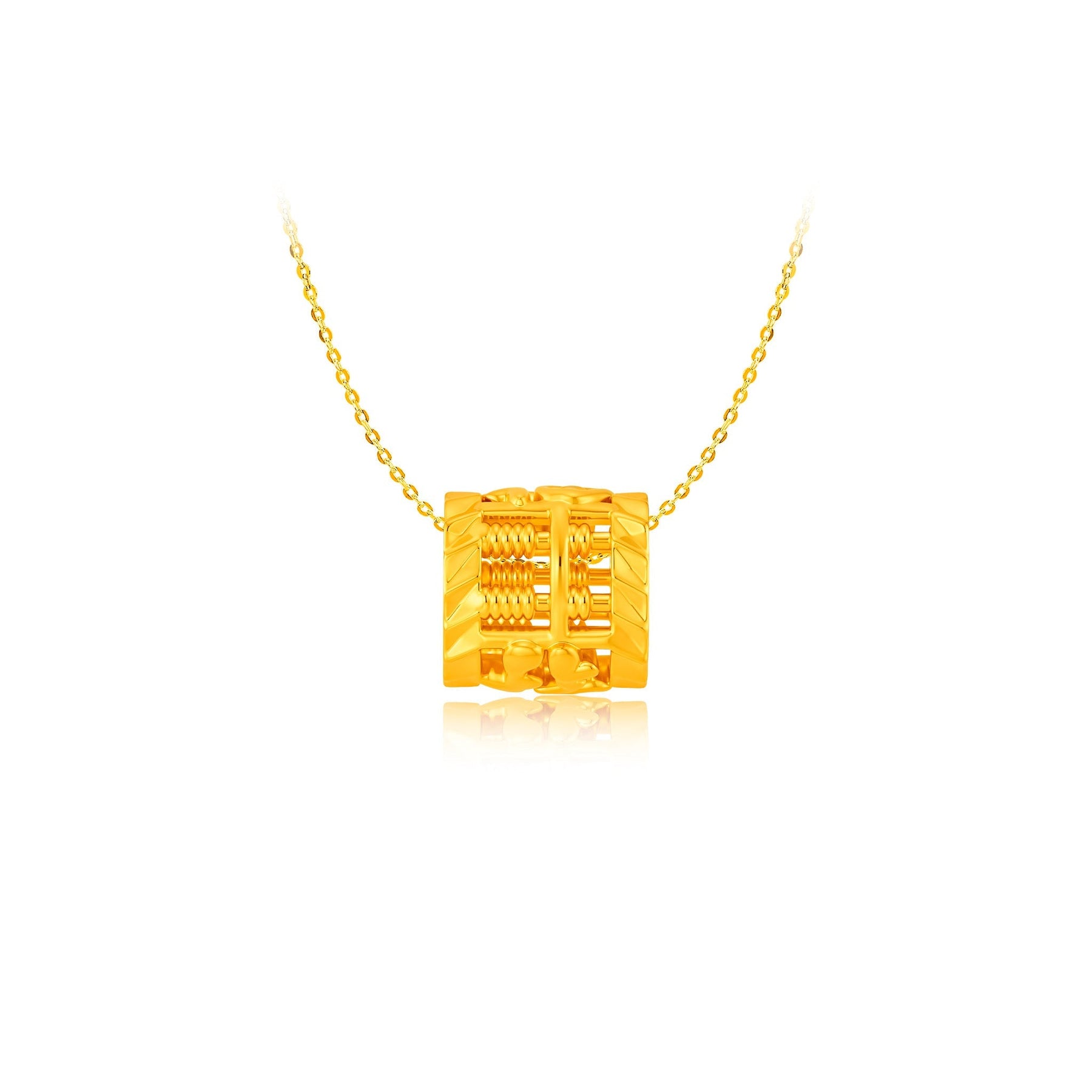 916 Gold Mini Prosperity Abacus Pendant