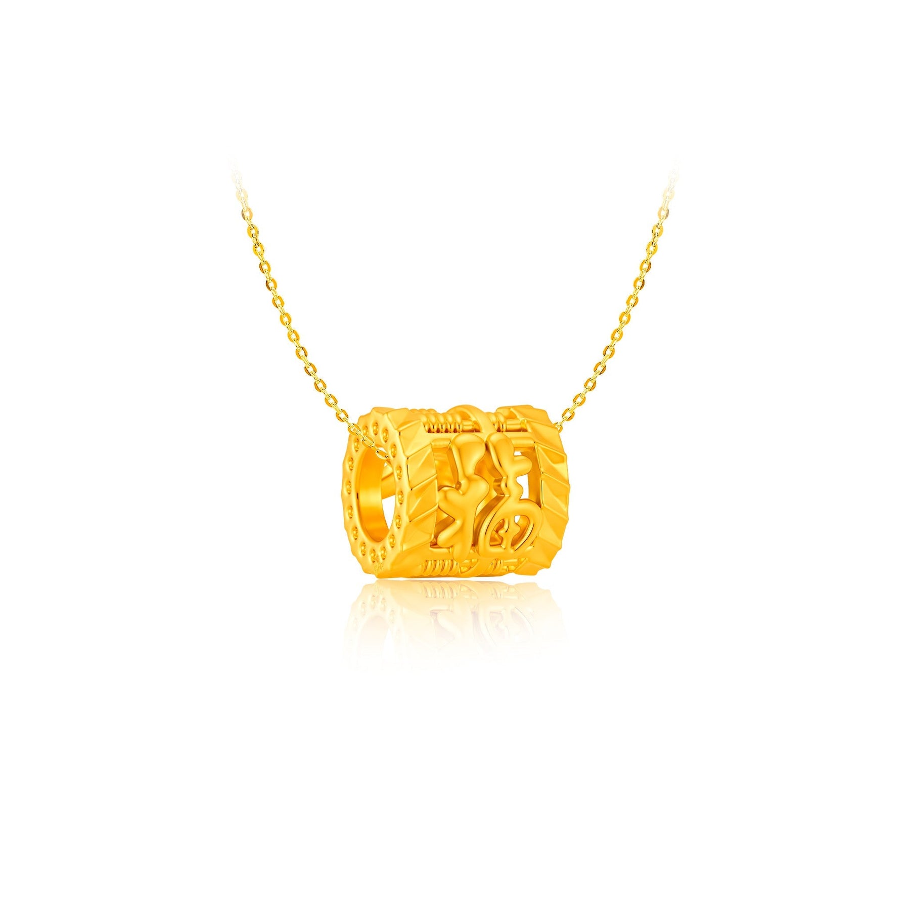 916 Gold Mini Prosperity Abacus Pendant