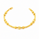 916 Gold Mixed Finish Bead Bracelet