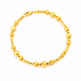 916 Gold Mixed Finish Bead Bracelet