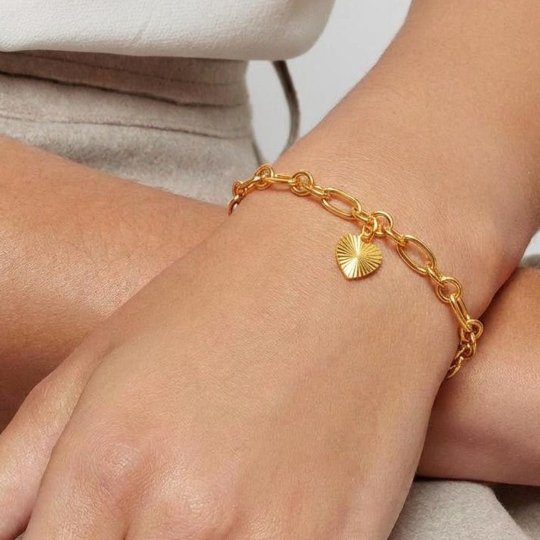 916 Gold Multi-Rings Link Bracelet