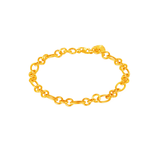 916 Gold Multi-Rings Link Bracelet
