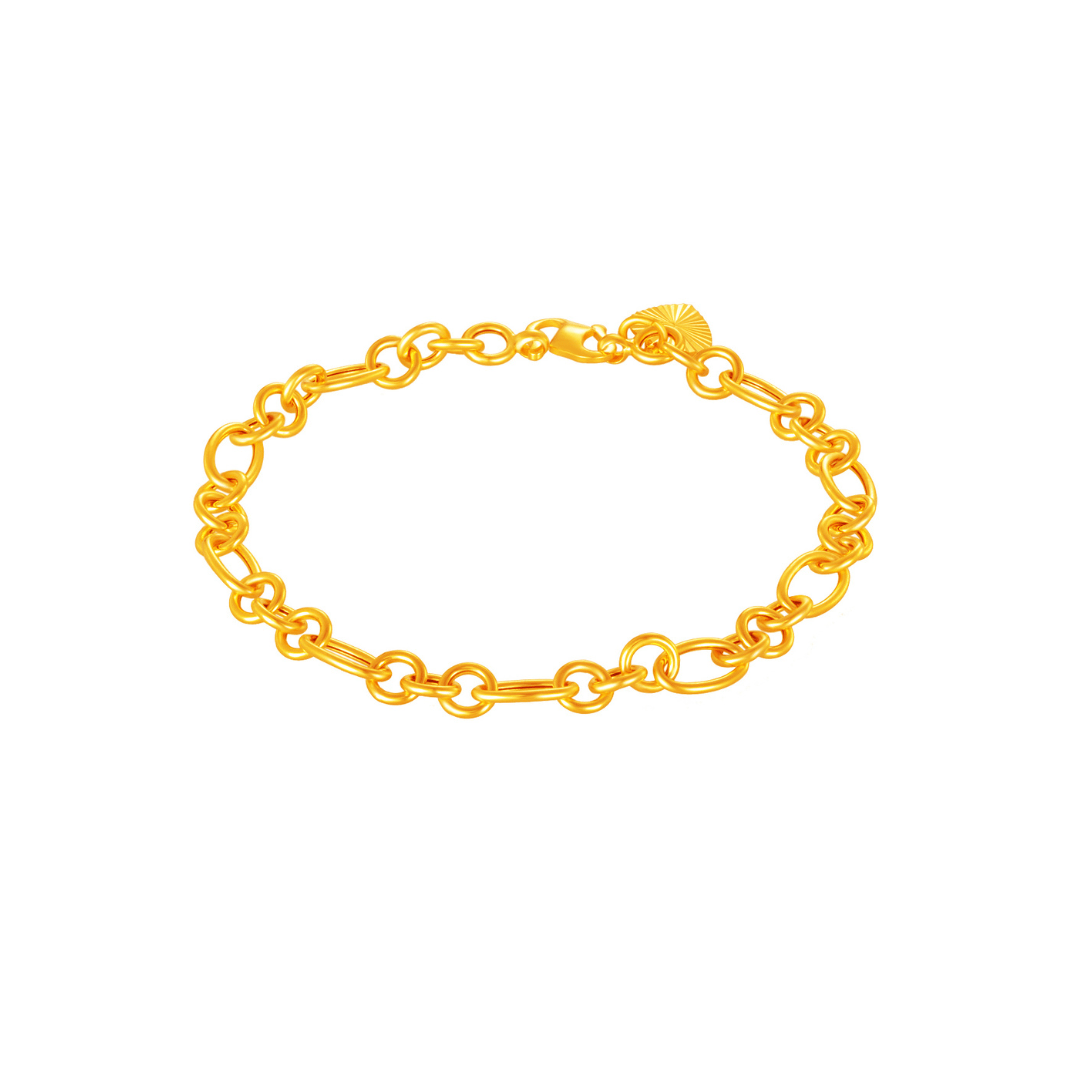 916 Gold Multi-Rings Link Bracelet