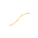 916 Gold Open Heart & Bead Bracelet