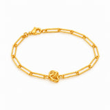 916 Gold Paperclip Knot Bracelet