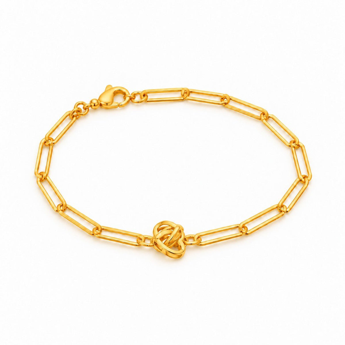 916 Gold Paperclip Knot Bracelet