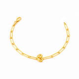 916 Gold Paperclip Knot Bracelet