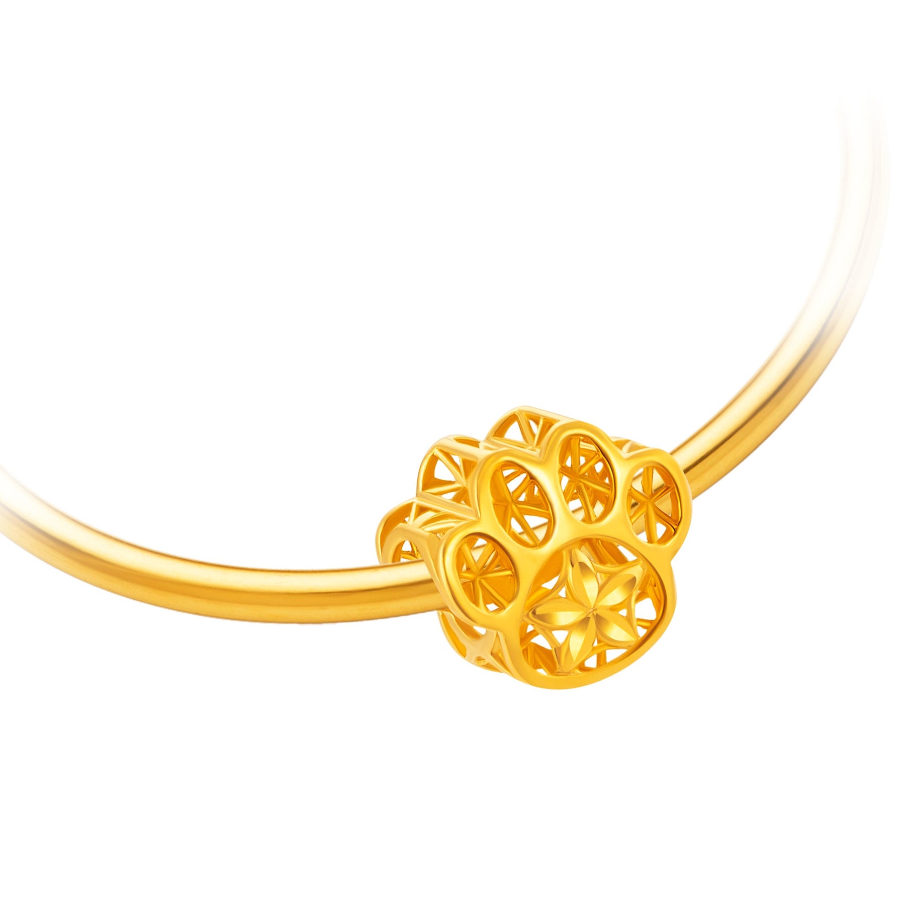 916 Gold Paw Charm