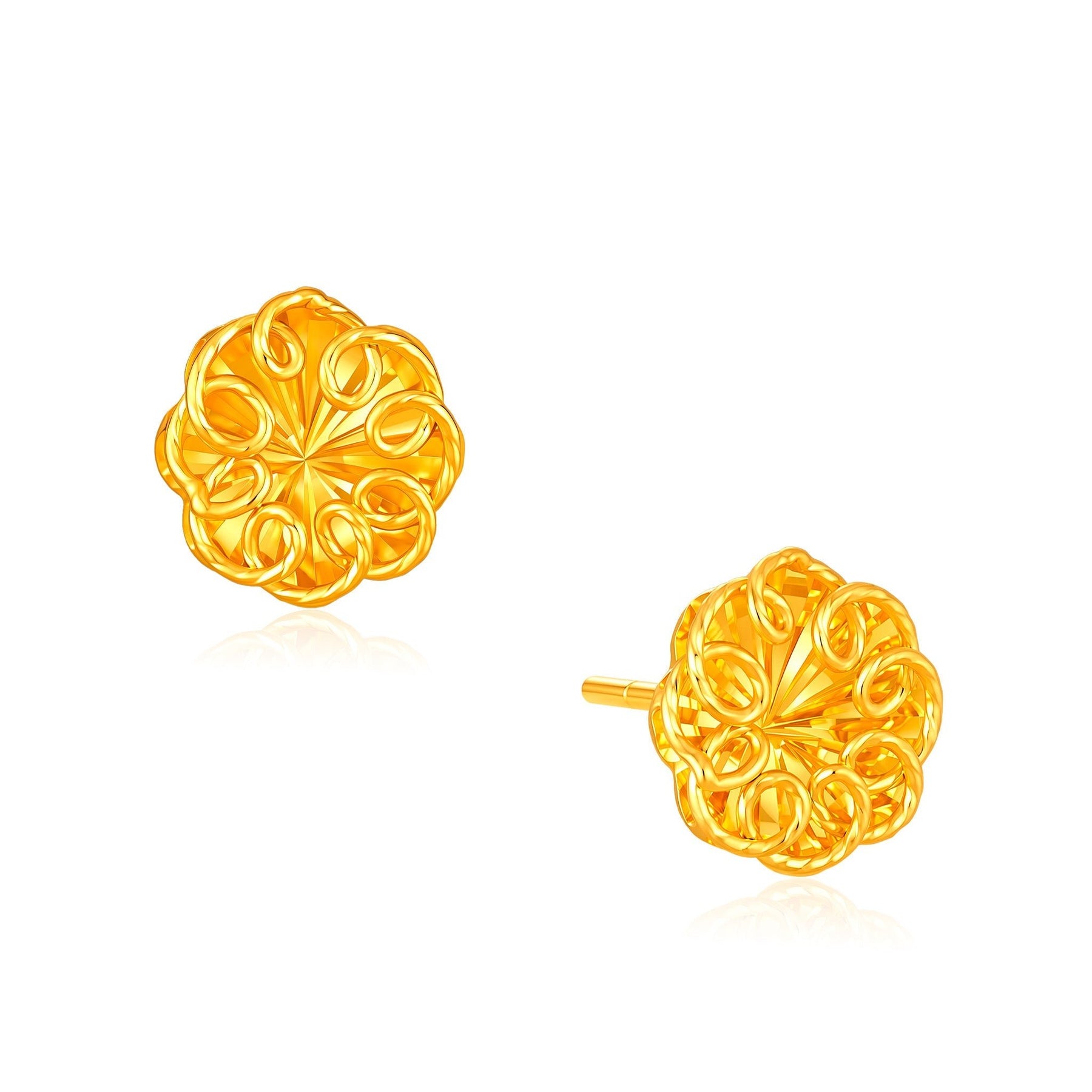 916 Gold Petal Embrace Earrings