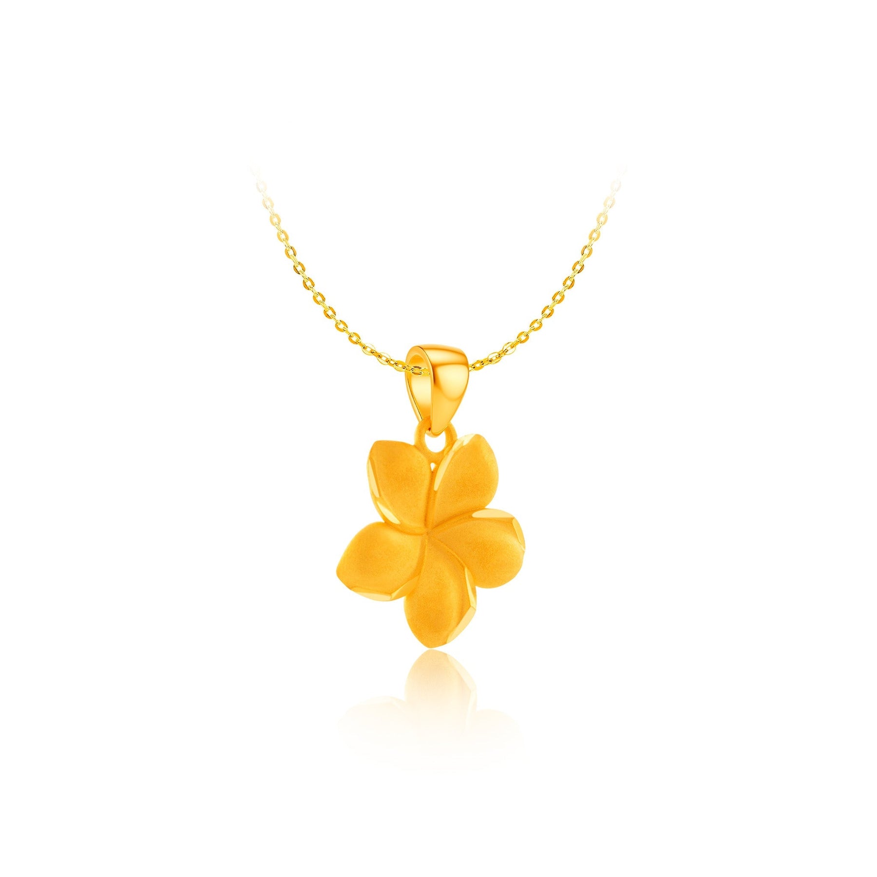 916 Gold Plumeria Pendant