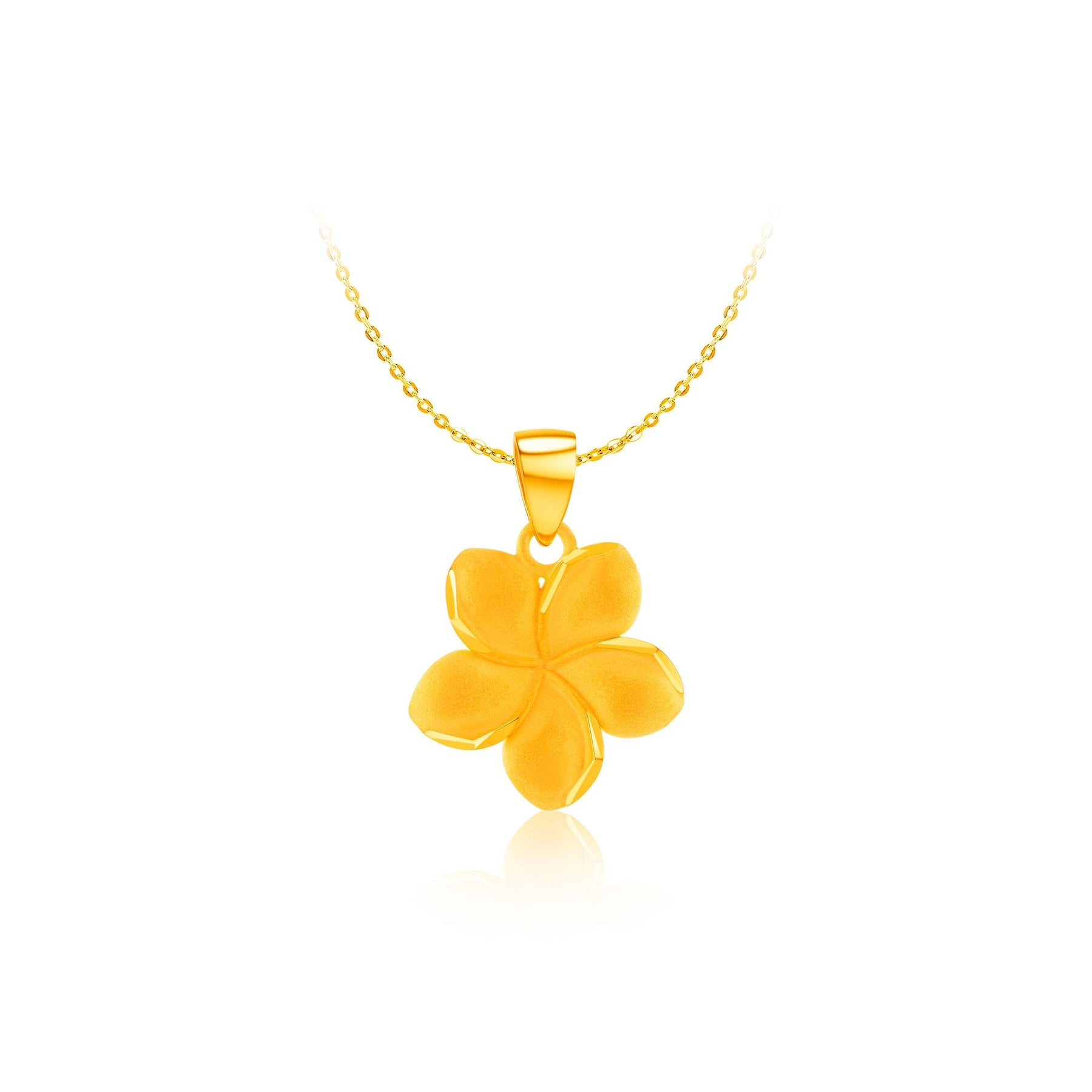 916 Gold Plumeria Pendant
