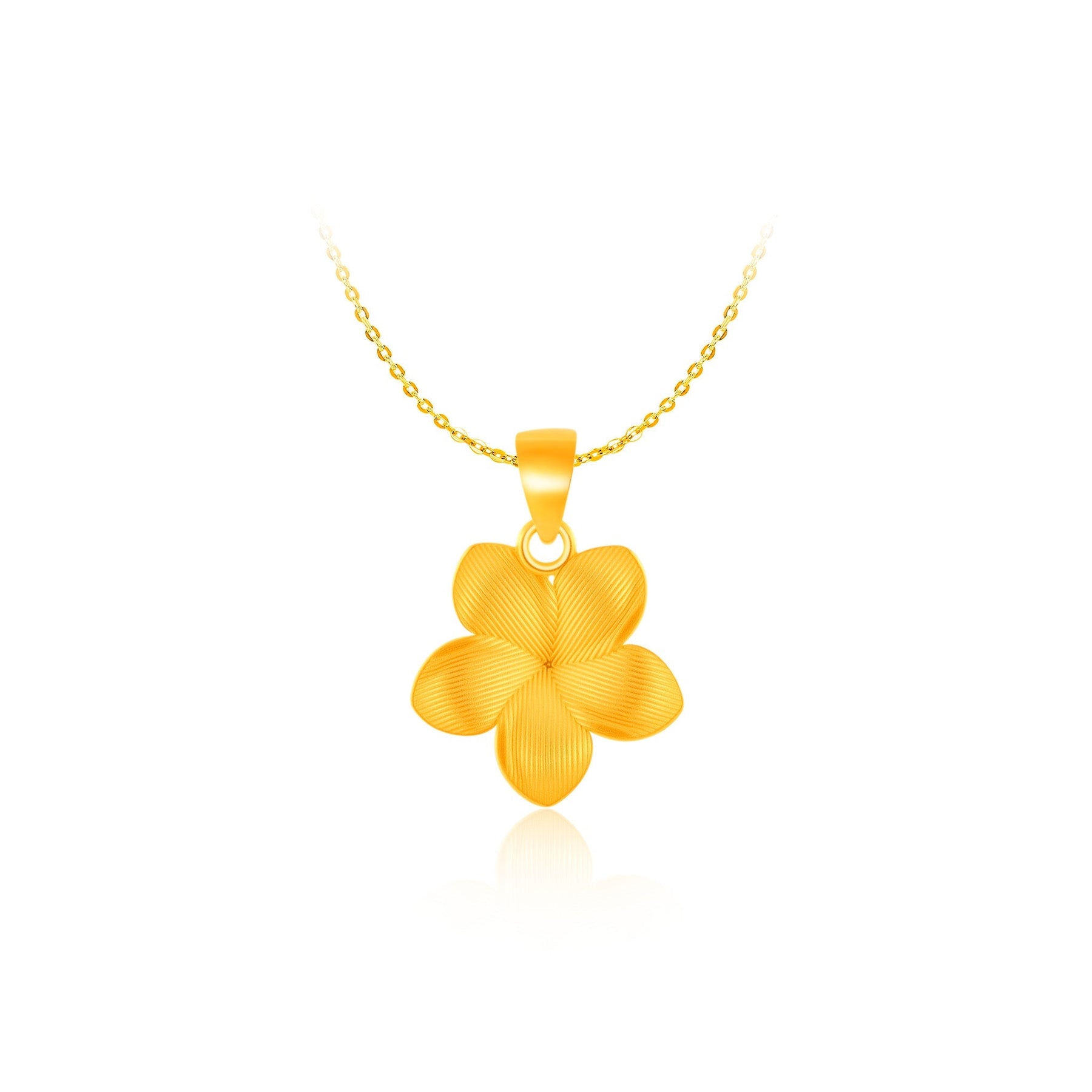916 Gold Plumeria Pendant