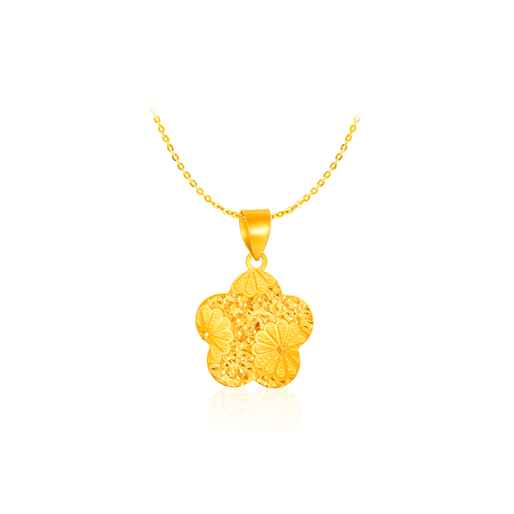 916 Gold Polaris Prosper Petals Pendant
