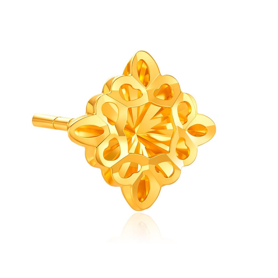 916 Gold Prism Square Earrings