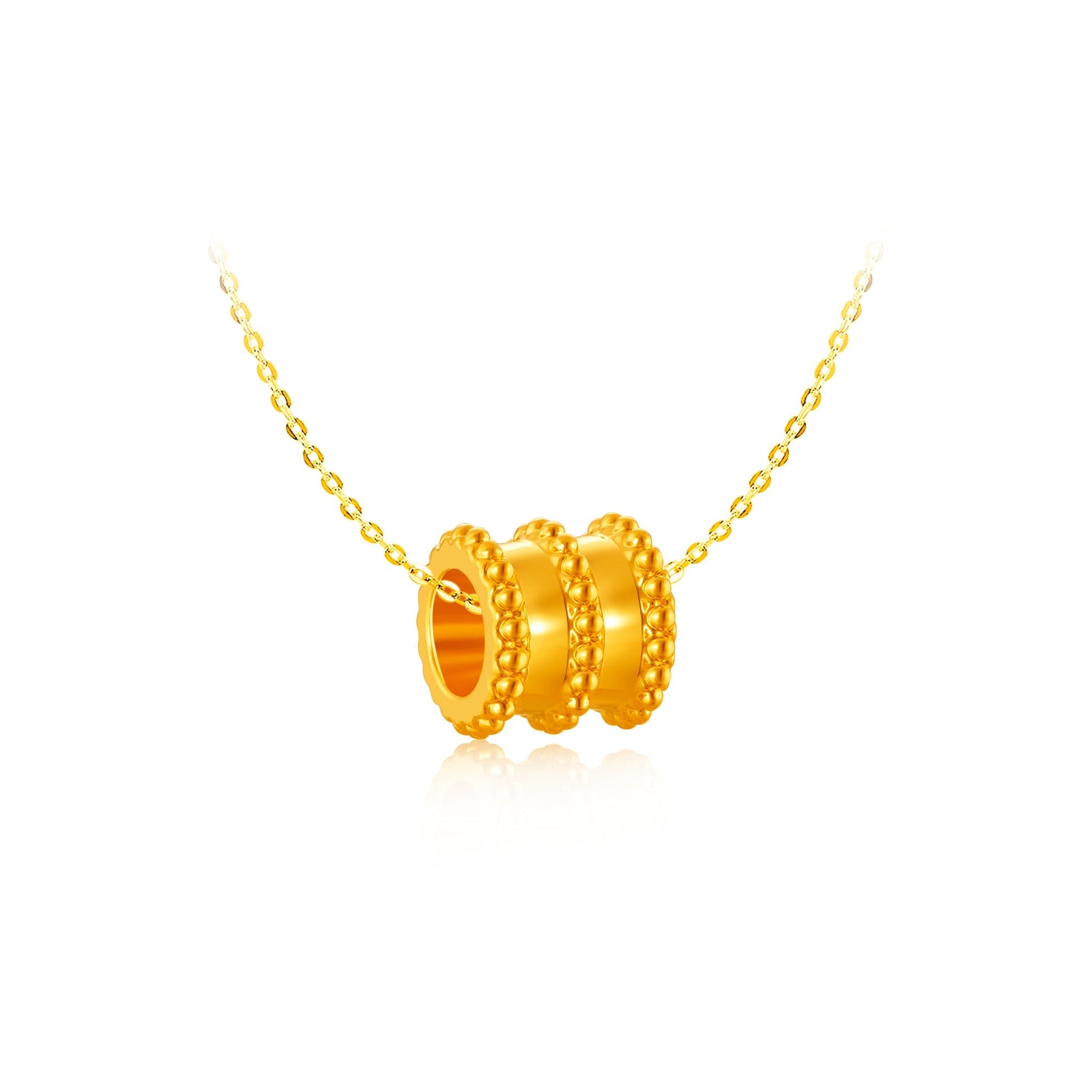 916 Gold 财源滚滚 Prosperity Barrel Pendant
