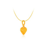 916 Gold Quilted Heart Pendant