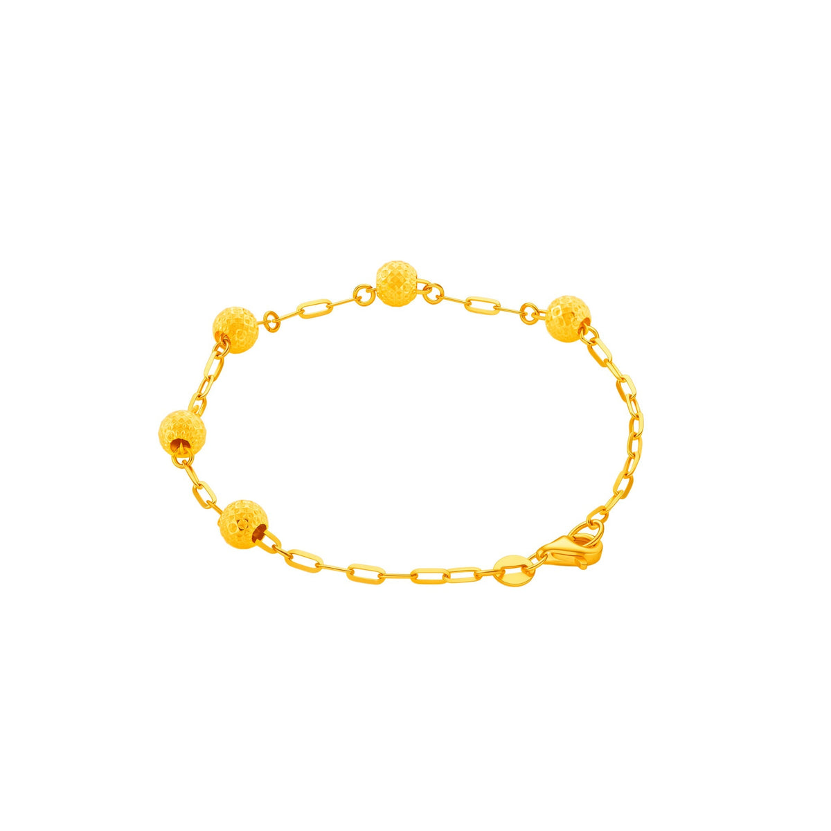 916 Gold Quintet Bead Bracelet