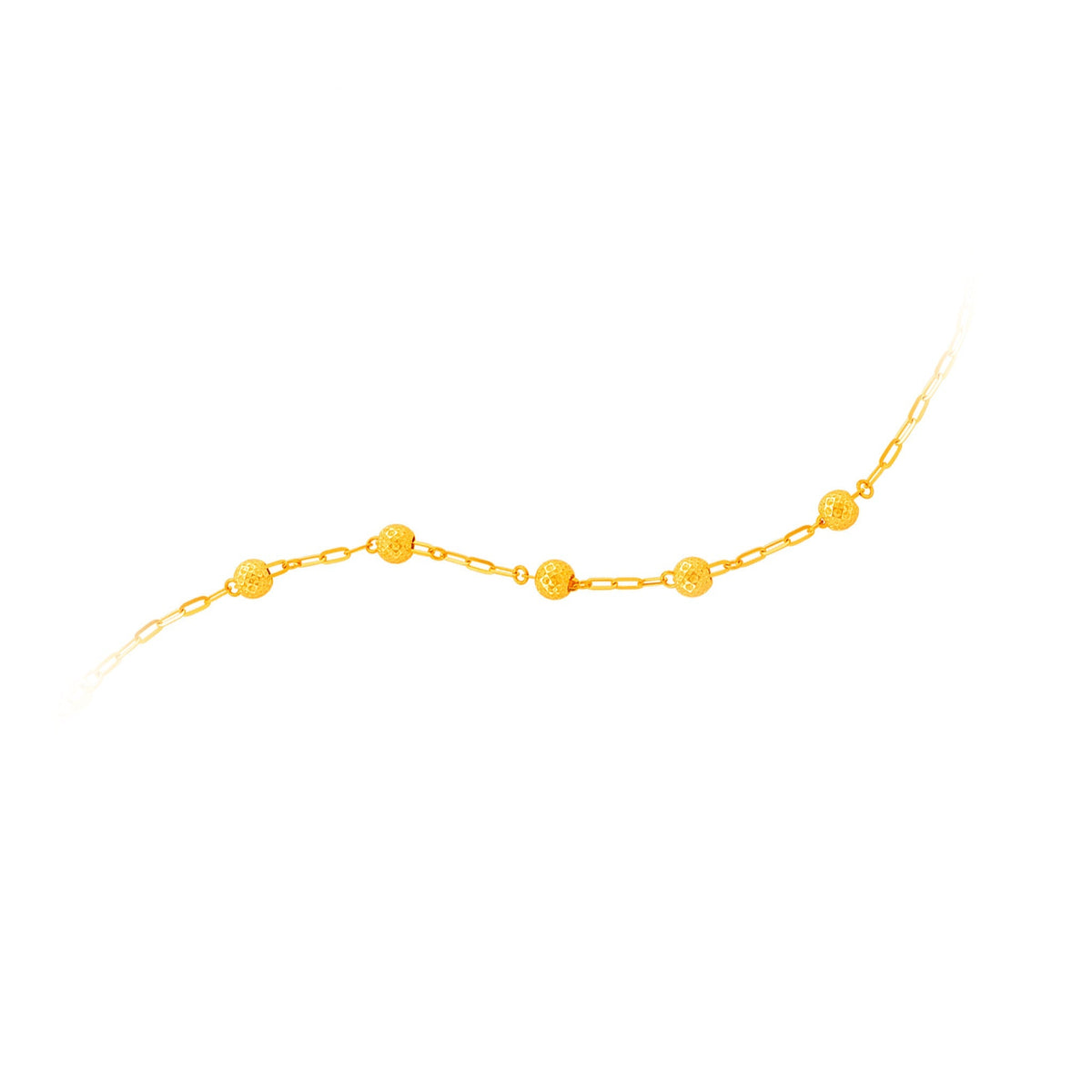 916 Gold Quintet Bead Bracelet