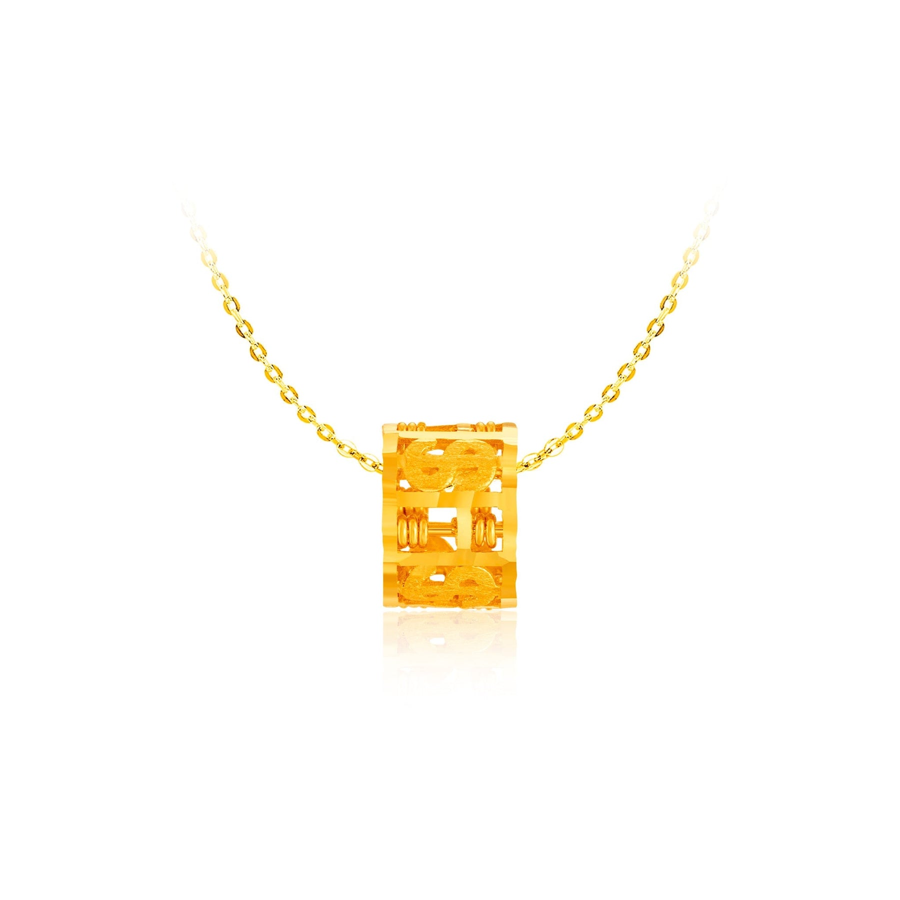916 Gold Rolling Wealth Abacus Charm
