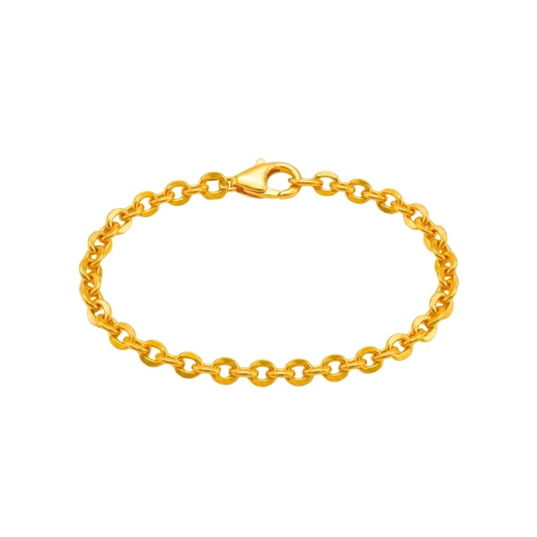 916 Gold Rolo Cable Chain Bracelet
