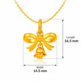 916 Gold Rose Bow Pendant