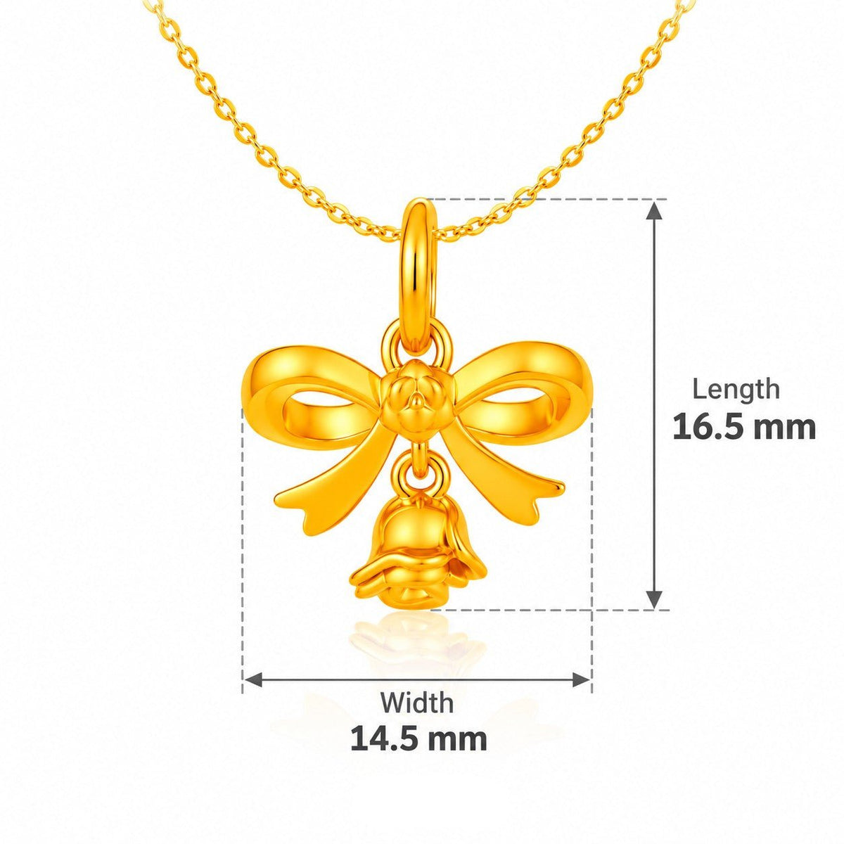 916 Gold Rose Bow Pendant
