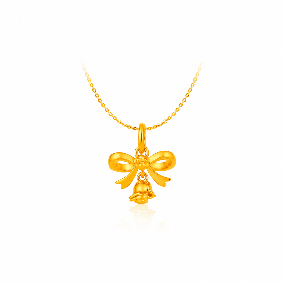 916 Gold Rose Bow Pendant (For TikTok)