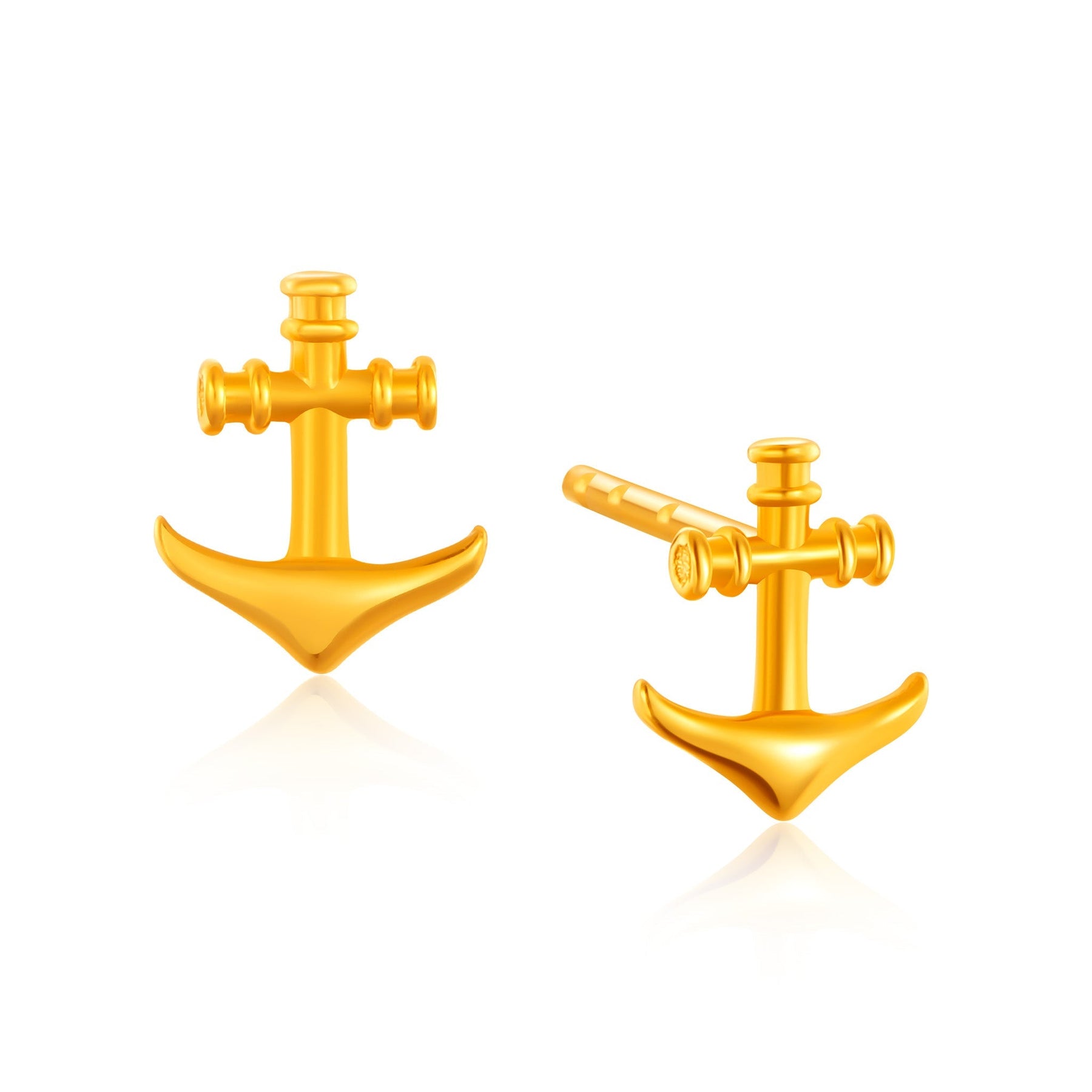 916 Gold Sailor Anchor Earrings
