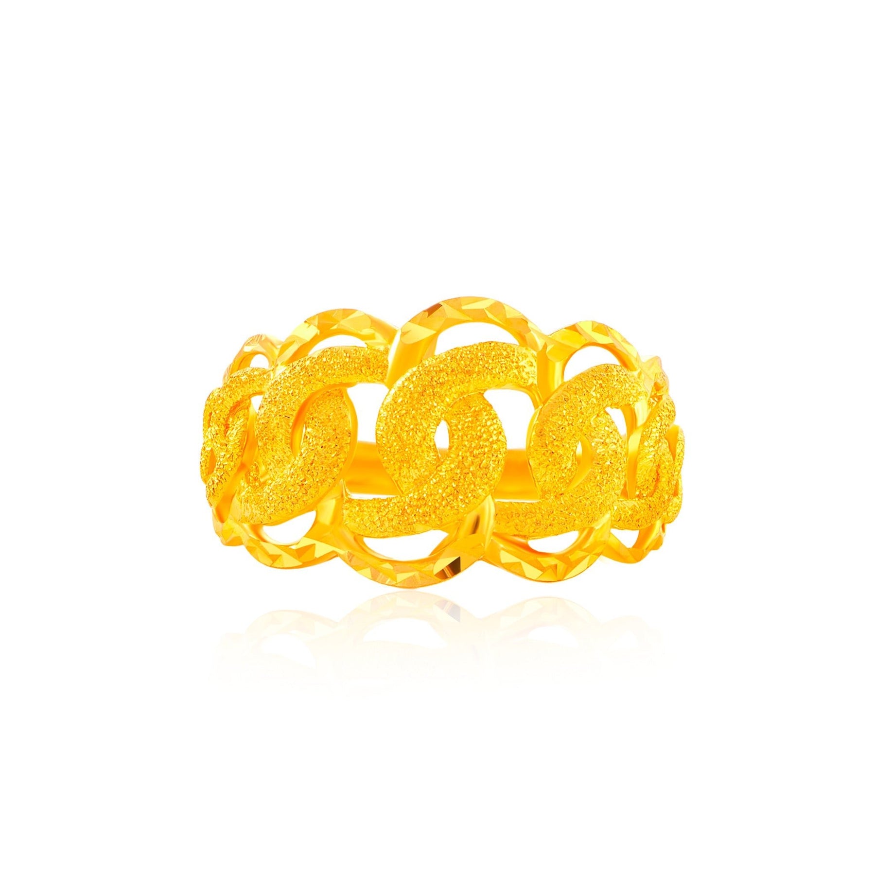 916 Gold Signature Link Ring