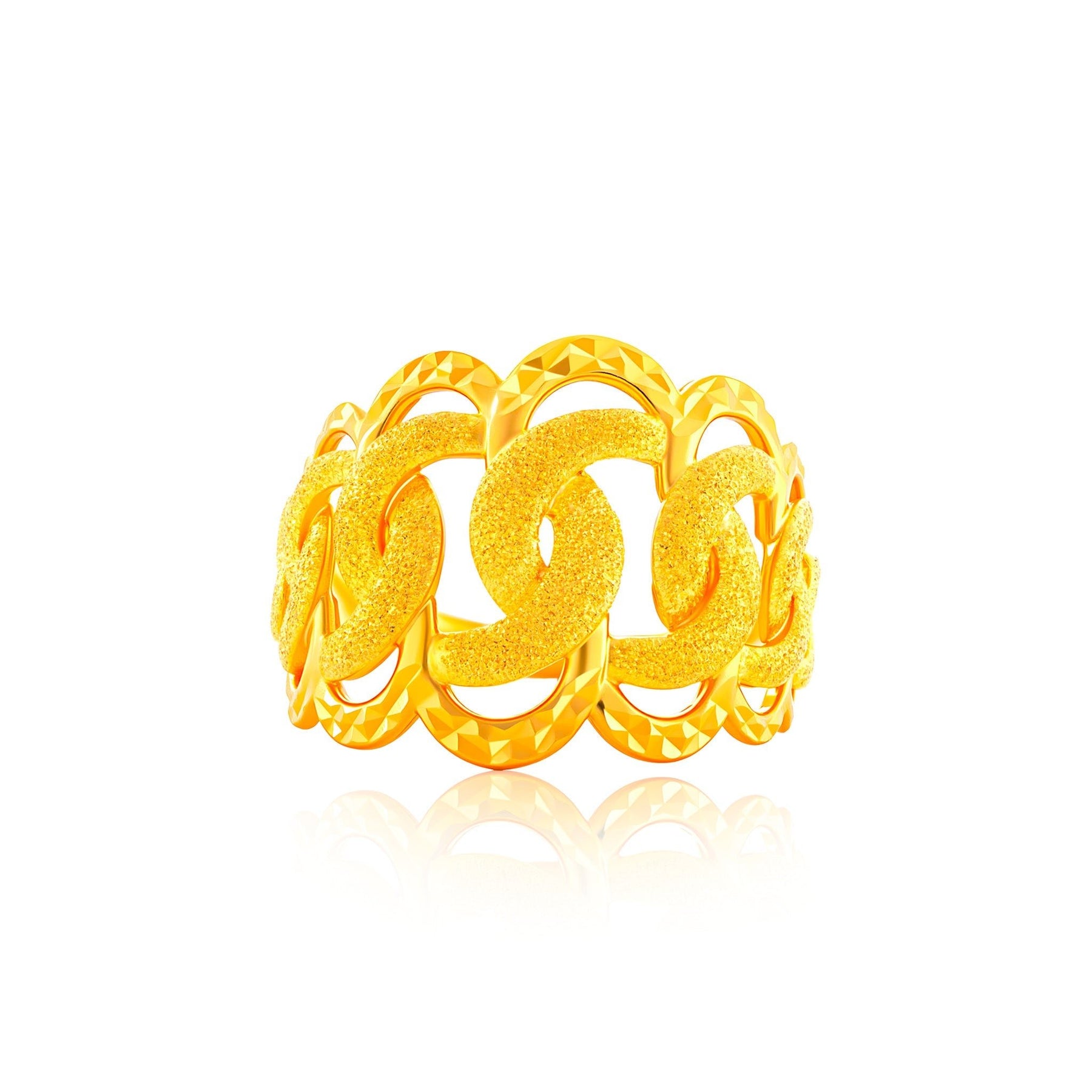 916 Gold Signature Link Ring