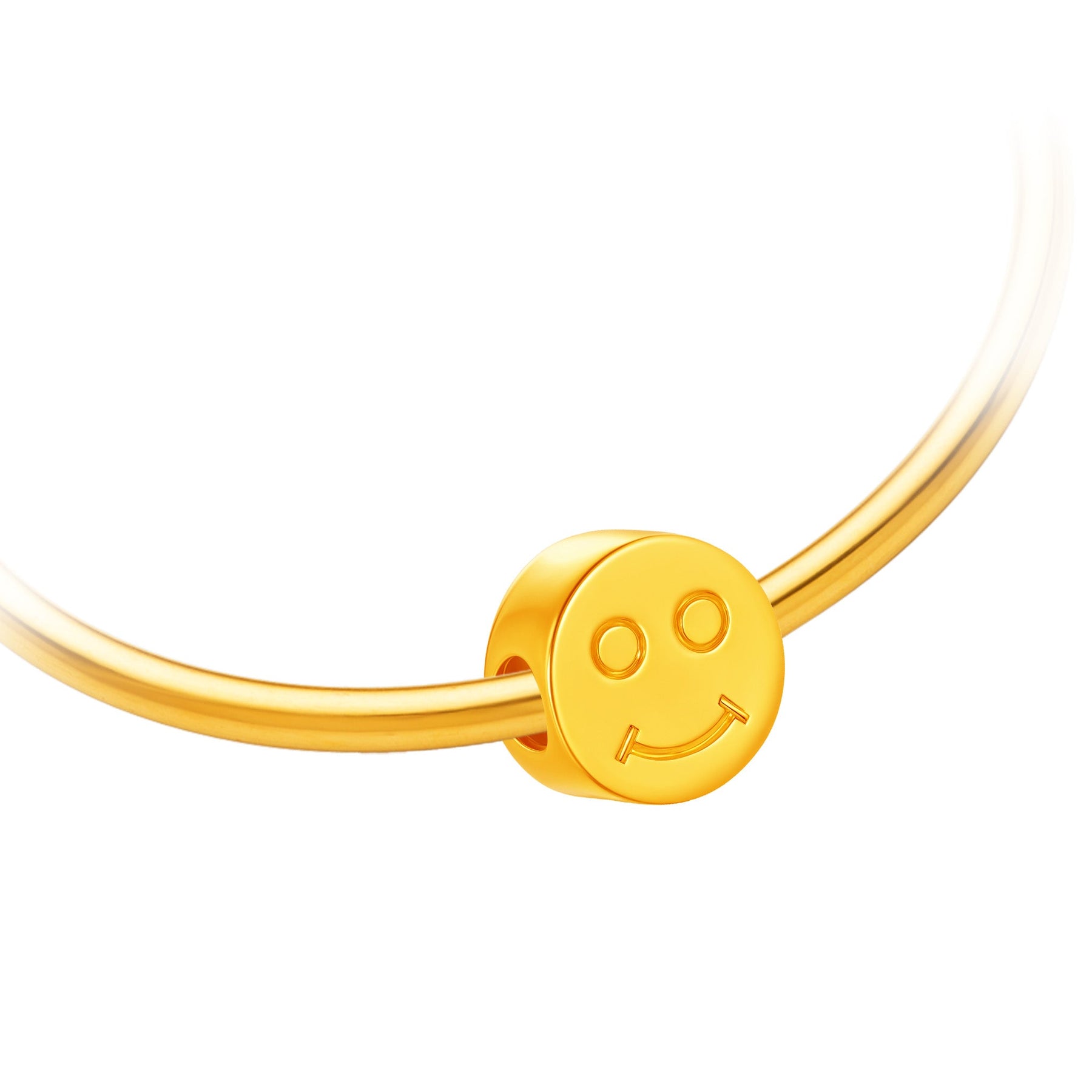 916 Gold Smiley Charm