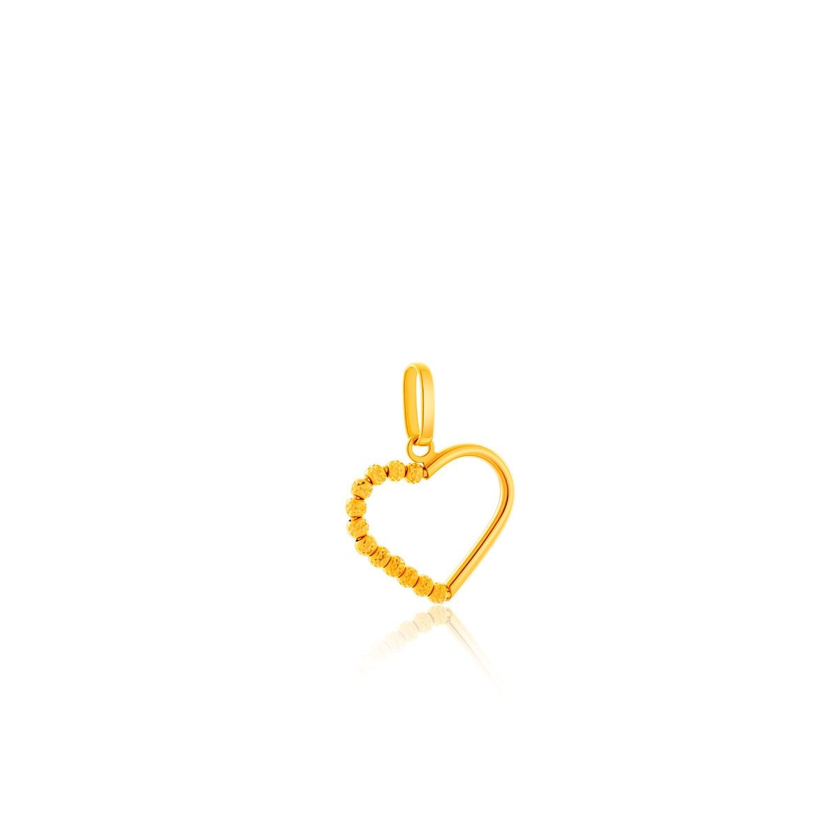 916 Gold Sparkling Heart Pendant