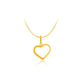 916 Gold Sparkling Heart Pendant