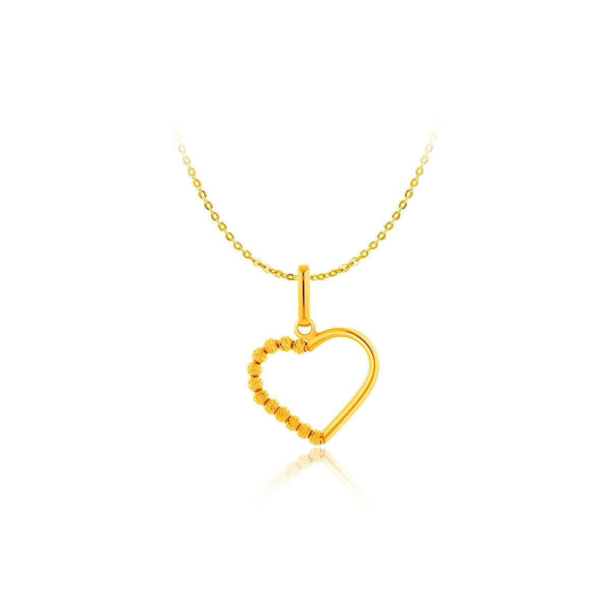 916 Gold Sparkling Heart Pendant