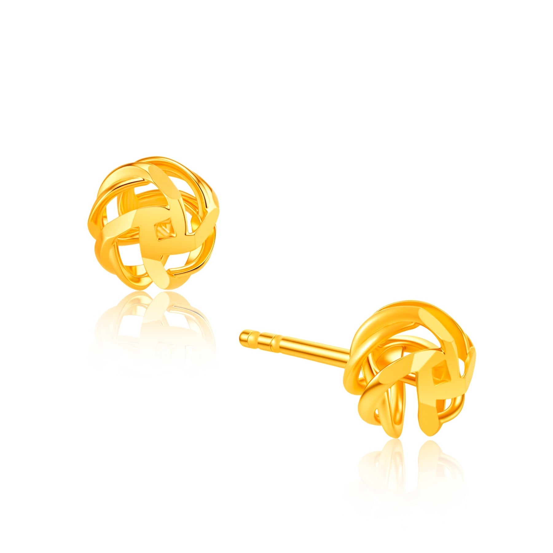 916 Gold Spiral Globe Earrings