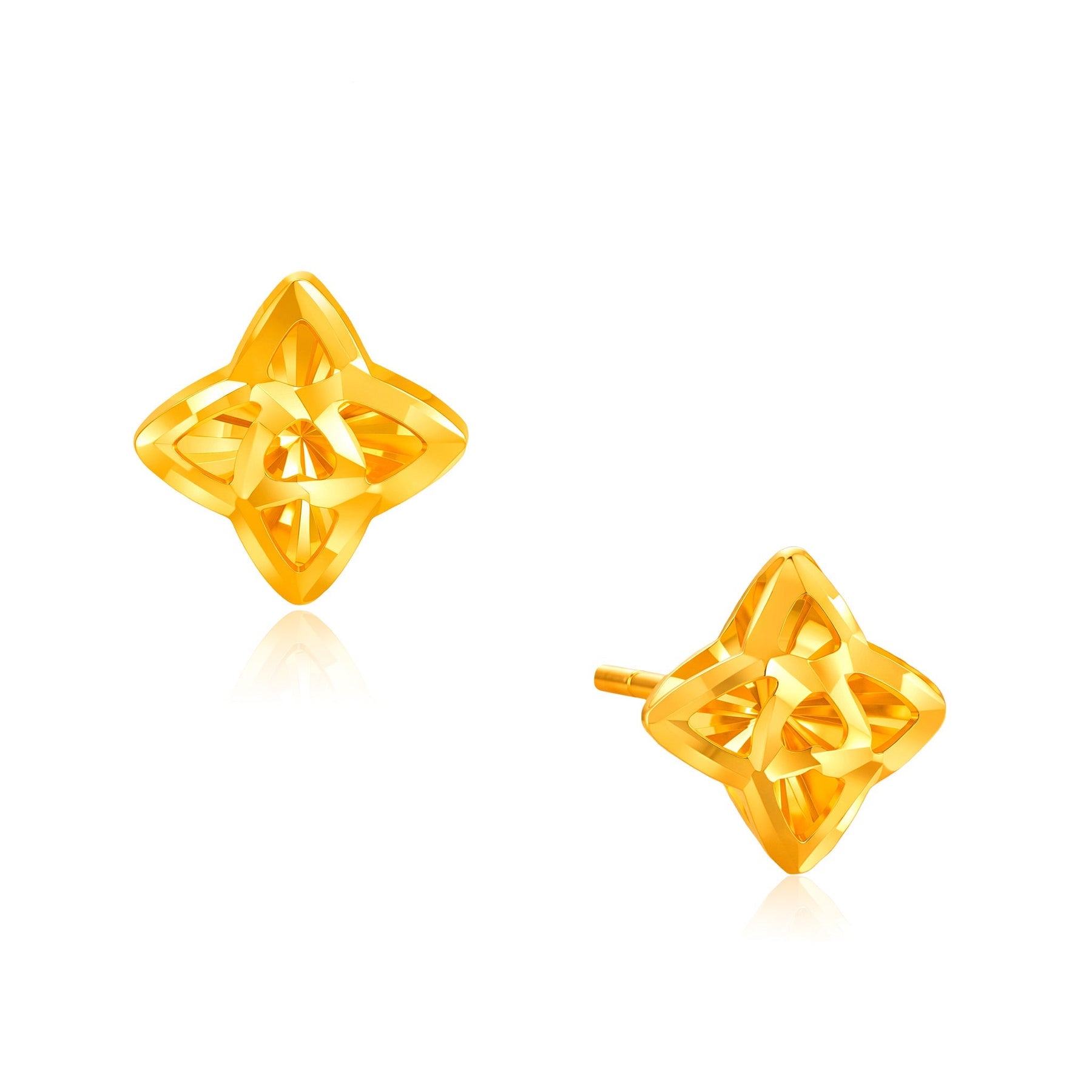 916 Gold Star Emblem Earrings