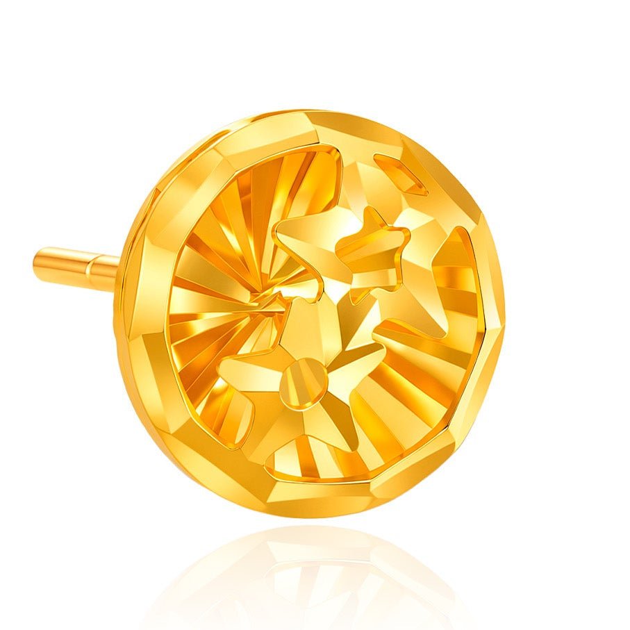 916 Gold Star Wheel Earrings