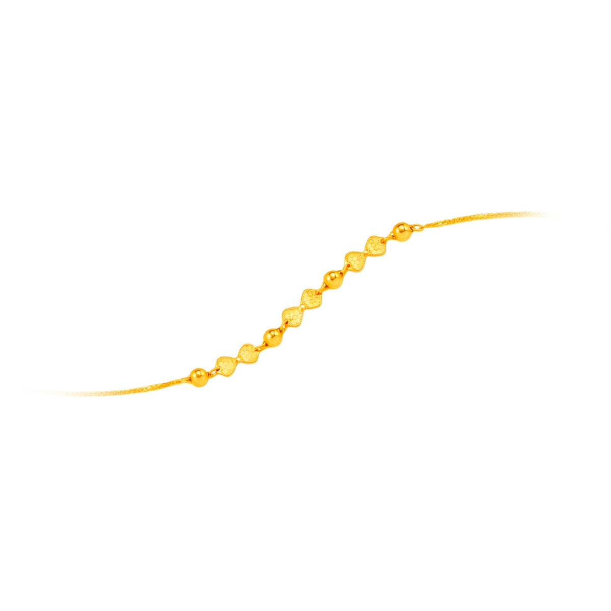 916 Gold Sweet Bow Beads Bracelet