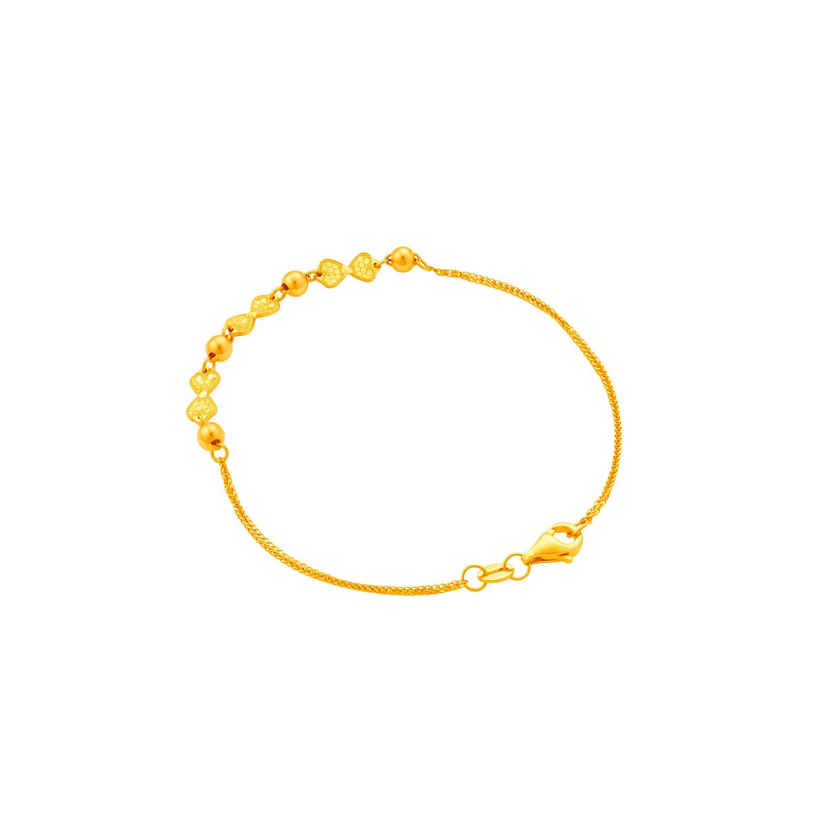 916 Gold Sweet Bow Beads Bracelet