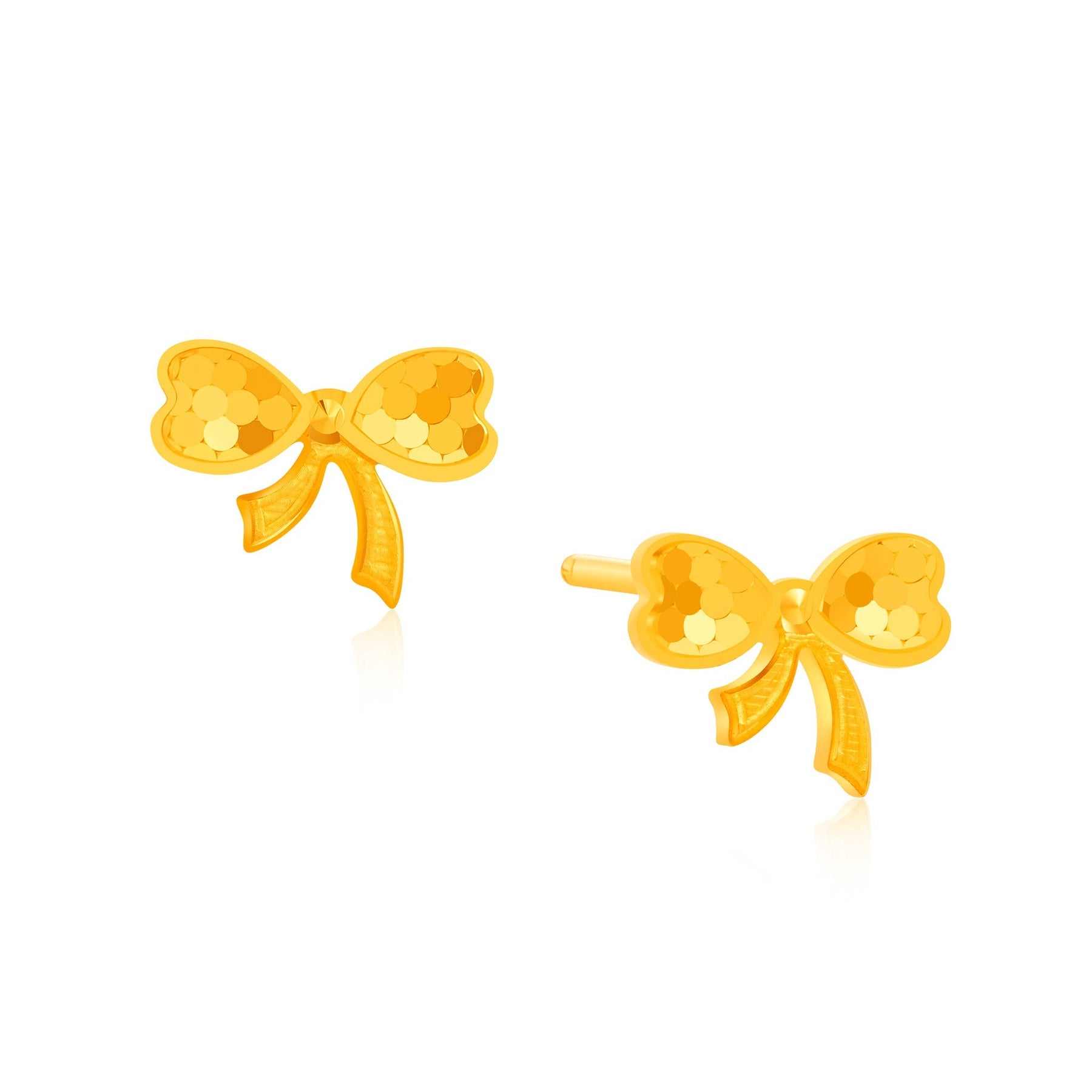916 Gold Sweetie Ribbon Earrings