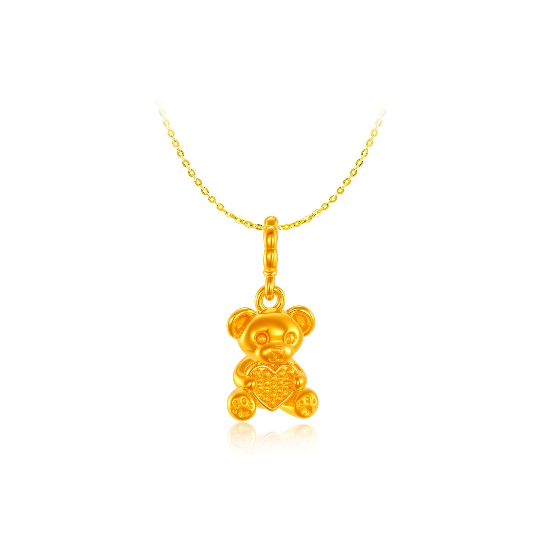 916 Gold Teddy Bear Pendant