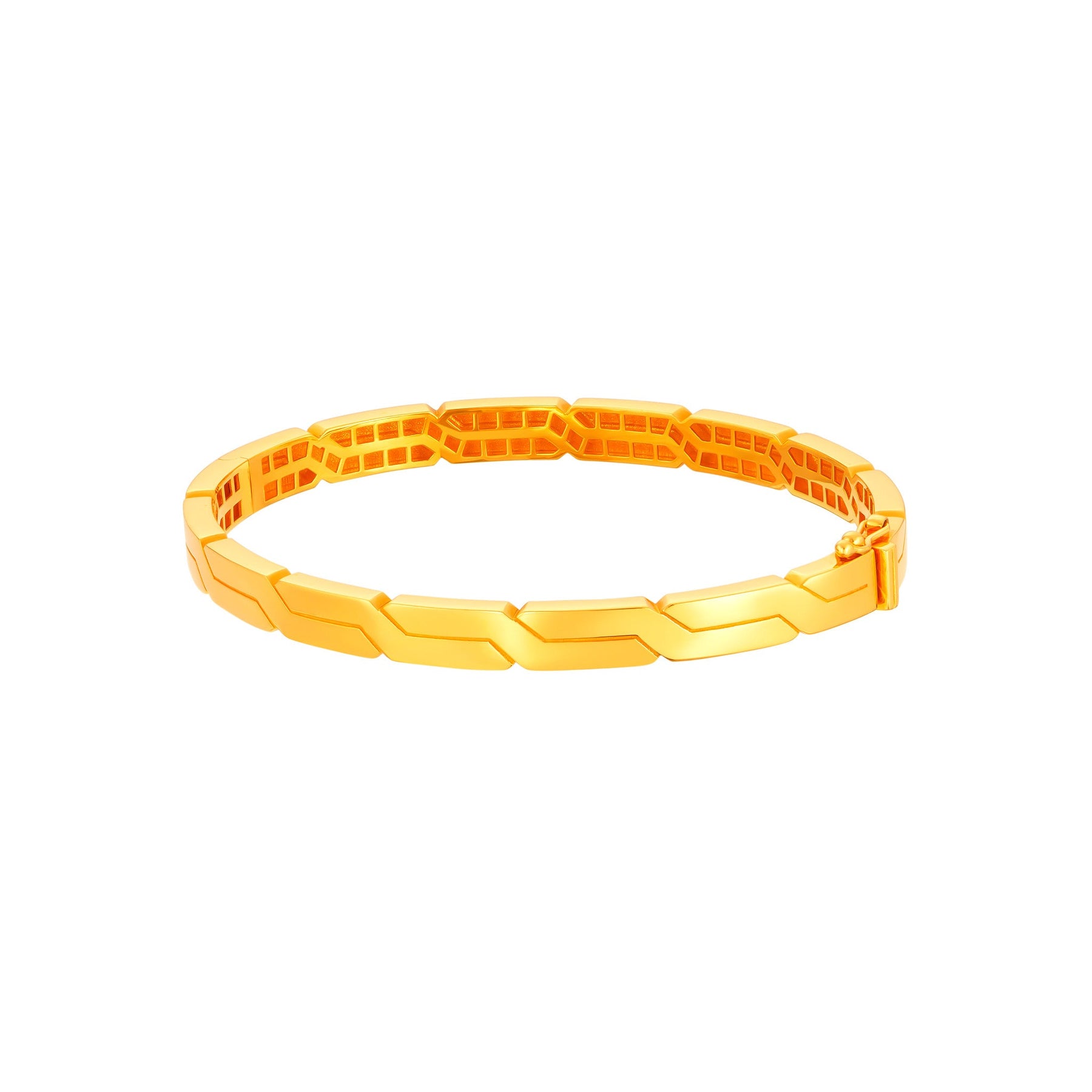 916 Gold Tetris Bangle