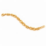 916 Gold Textured Link Star Bead Bracelet