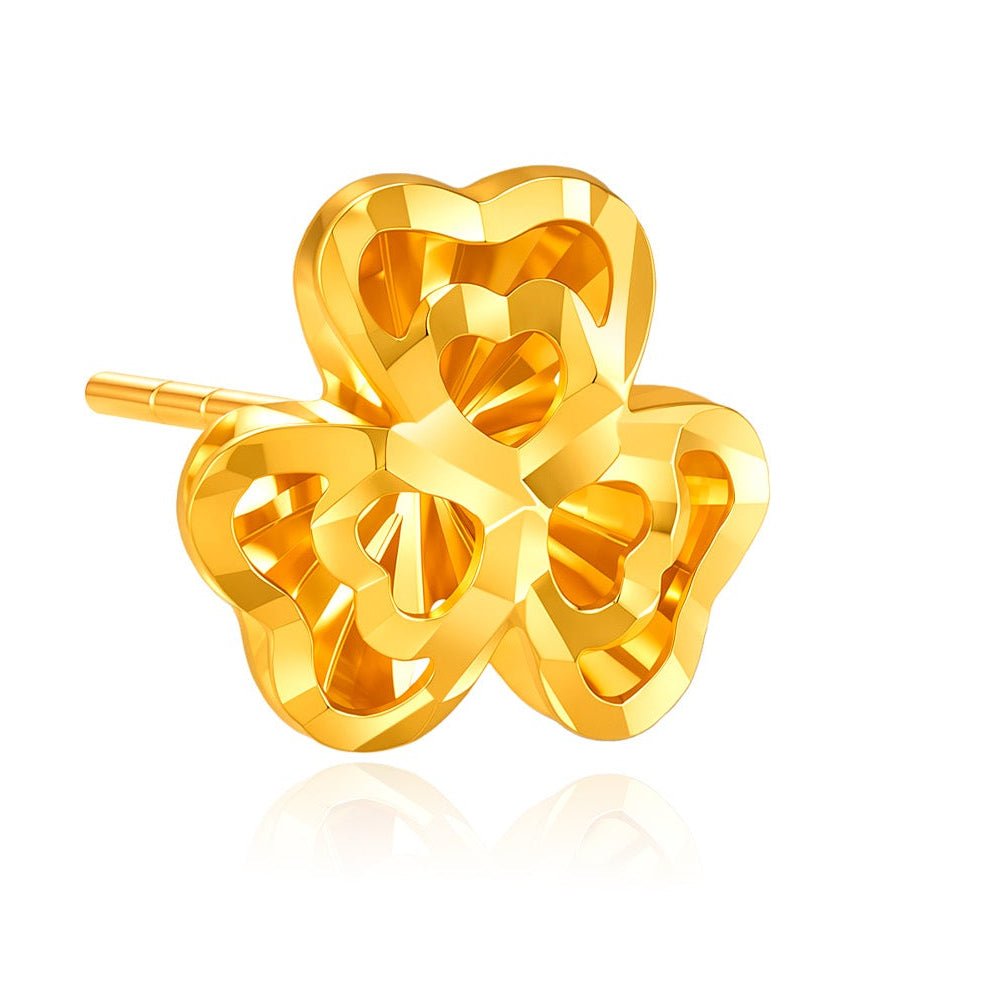 916 Gold Trifoliage Earrings