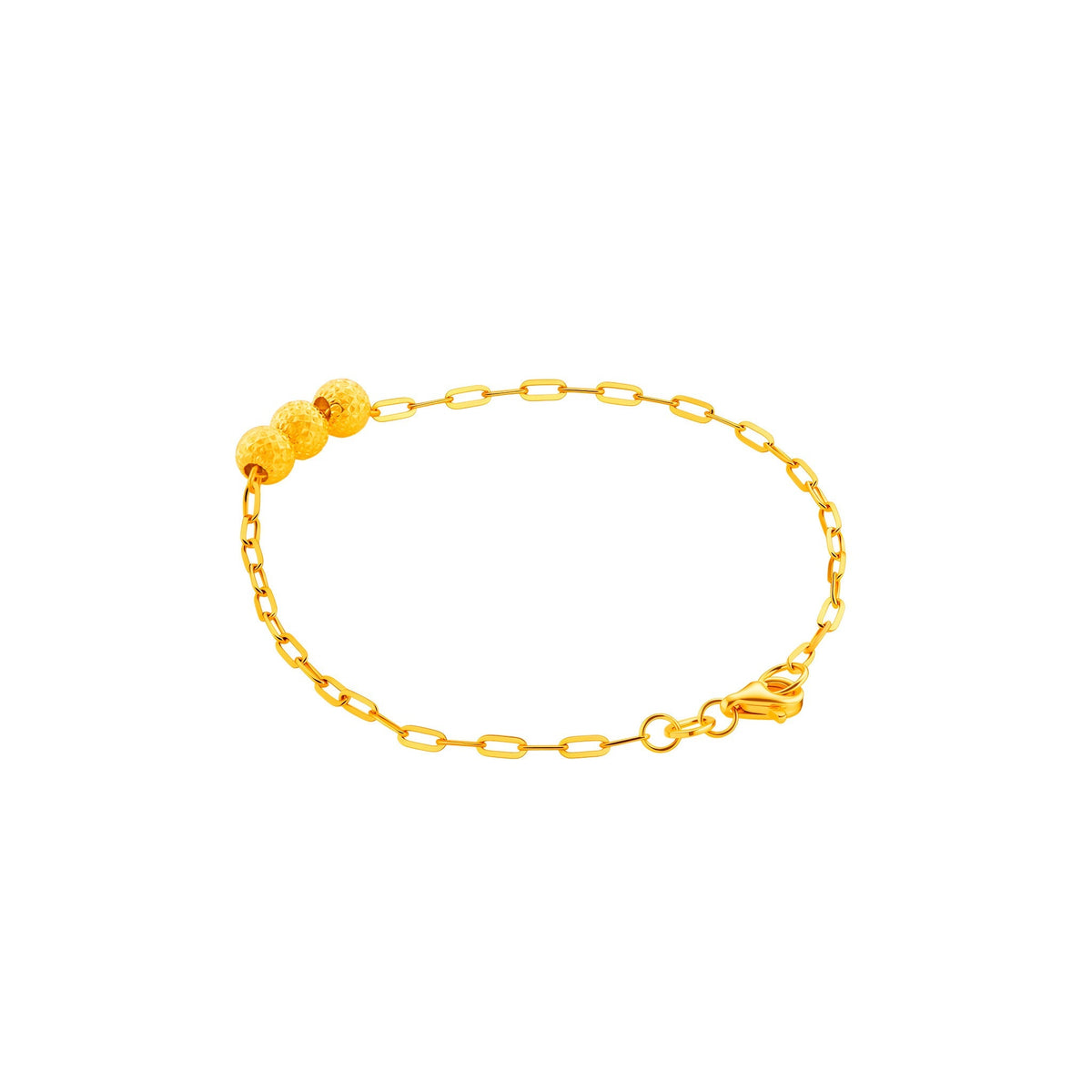 916 Gold Trio Bead Bracelet
