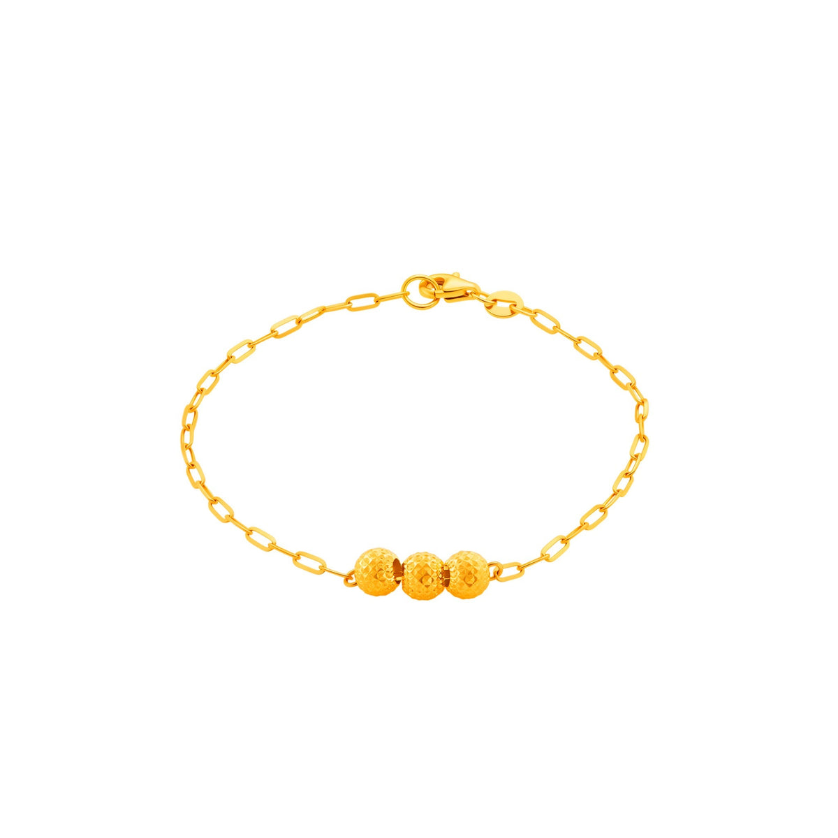 916 Gold Trio Bead Bracelet